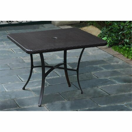 INTERNATIONAL CARAVAN Bardelona Resin Wicker-Aluminum 39 in. Square Dining Table - Chocolate 4206-SQ-CH